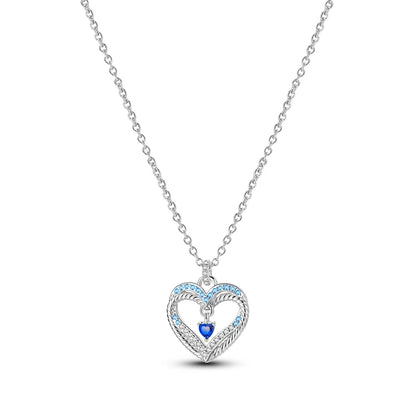 925 Sterling Silver Luminous Firefly Heart Shaped Zircon Pendant Necklace For Women Fashion Anniversary Birthday Jewelry Gifts