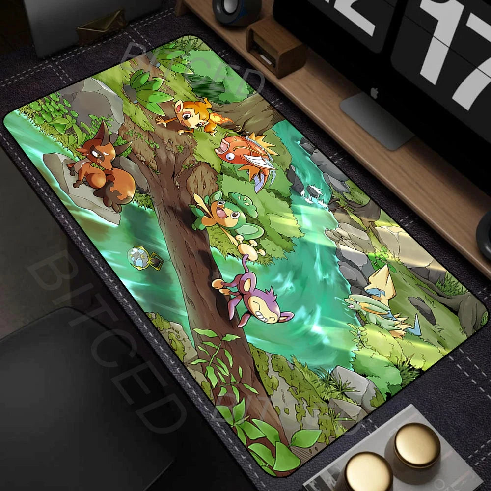 Art Anime Mouse Pad Colorful Gamer Cabinet Mousepad P-pokemon Keyboard Rug Laptop Gaming Rubber Non-slip Pc Accessories Desk Mat