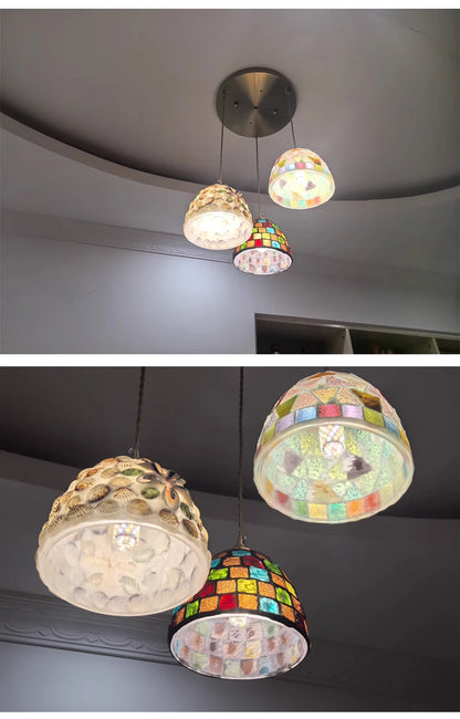 Glass Ceiling Chandelier Creative Sea Shell Lampshade Bedroom Bedside Hanging Lamp Interior Decoration Lighting Pendant Lights