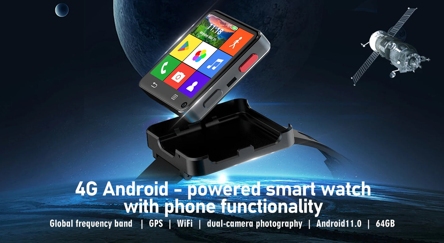 Factory S222 4G Smart Watch Android 11.0 OS 2.64inch Large Screen Smartwatch Waterproof Men Women Clocks Hours PK S999 DM100