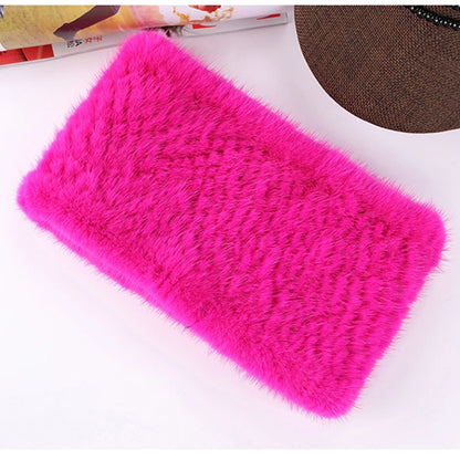headbands for women Real fur hair band hair accessories Mink knitting female headband for hair Elastic band made scarf