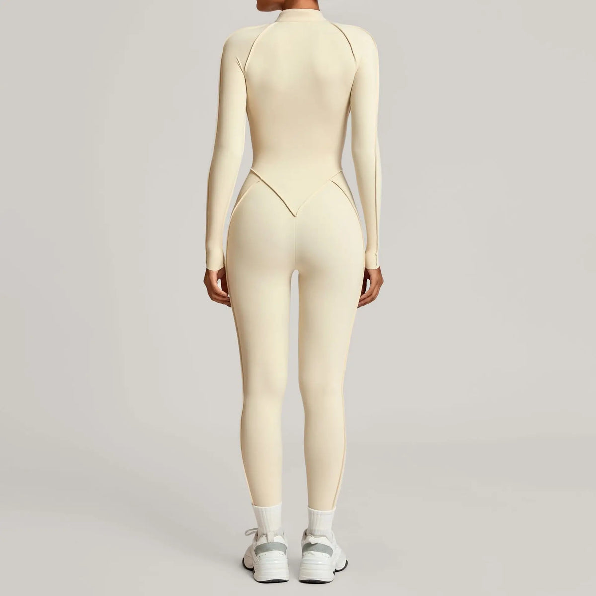 Women's Winter Yoga Jumpsuits Sports Fitness Hip-Lifting Slimming One-piece Zipper Long-Sleeved Outdoor Gym Workout Bodysuits