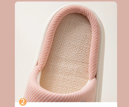 Linen Platform Women's Slippers Home Flats Summer Luxury Designer Woman Shoes New Open-Toe Casual Indoor Slides Non-Slip Unisex