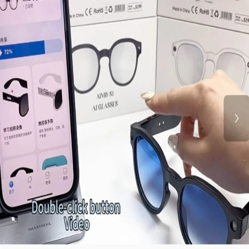 Smart Glasses Color-changing Lens AI Image Recognition Dialogue Simultaneous Interpretation Anti-shake Camera Glasses Gifts