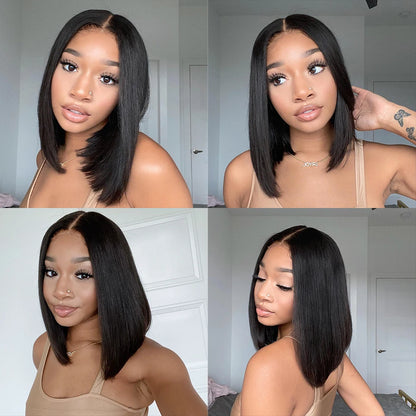 2026 new Bone Straight Short Bob Wigs Glueless Human Hair Wigs Transparent Lace Frontal Wig for Women Pre Plucked