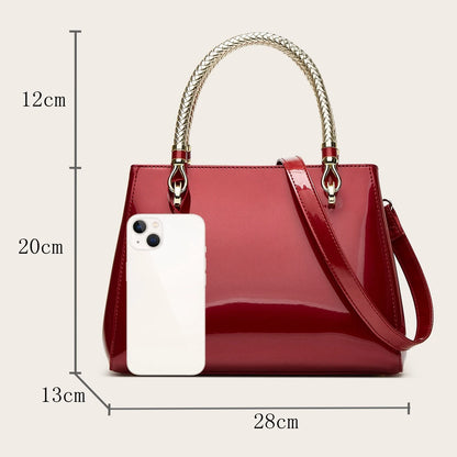 Faux Leather Handbags for Woman 2026 Luxury Bags Designers Evening Party Handbag Ladies Bag Wine Rose Red Navy Pink Beige Black