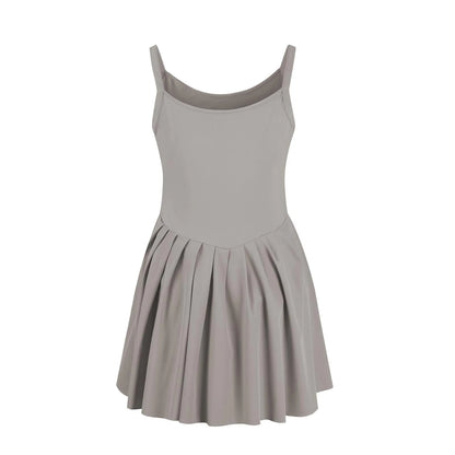 Women Tennis Dress One-Pieces Slim Fit Soft Sports Sets Golf Badminton Skirts Back Cross Tracksuits With Chest Pads Yoga Suits