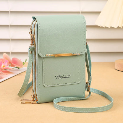 The Women Bag Touch Screen Cell Phone Purse Soft Leather Shoulder Bag Female Handbags Cheap Small Wallet Crossbody Bags