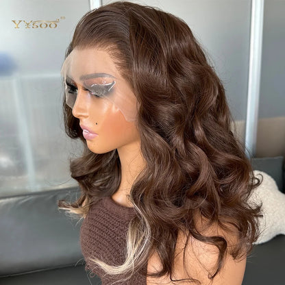 Pre PlucPre Plucked Hairline Glueless Heat Resistant Natural Wavy Future Fiber Synthetic Lacefront Wigs for Blakc Womens Daily