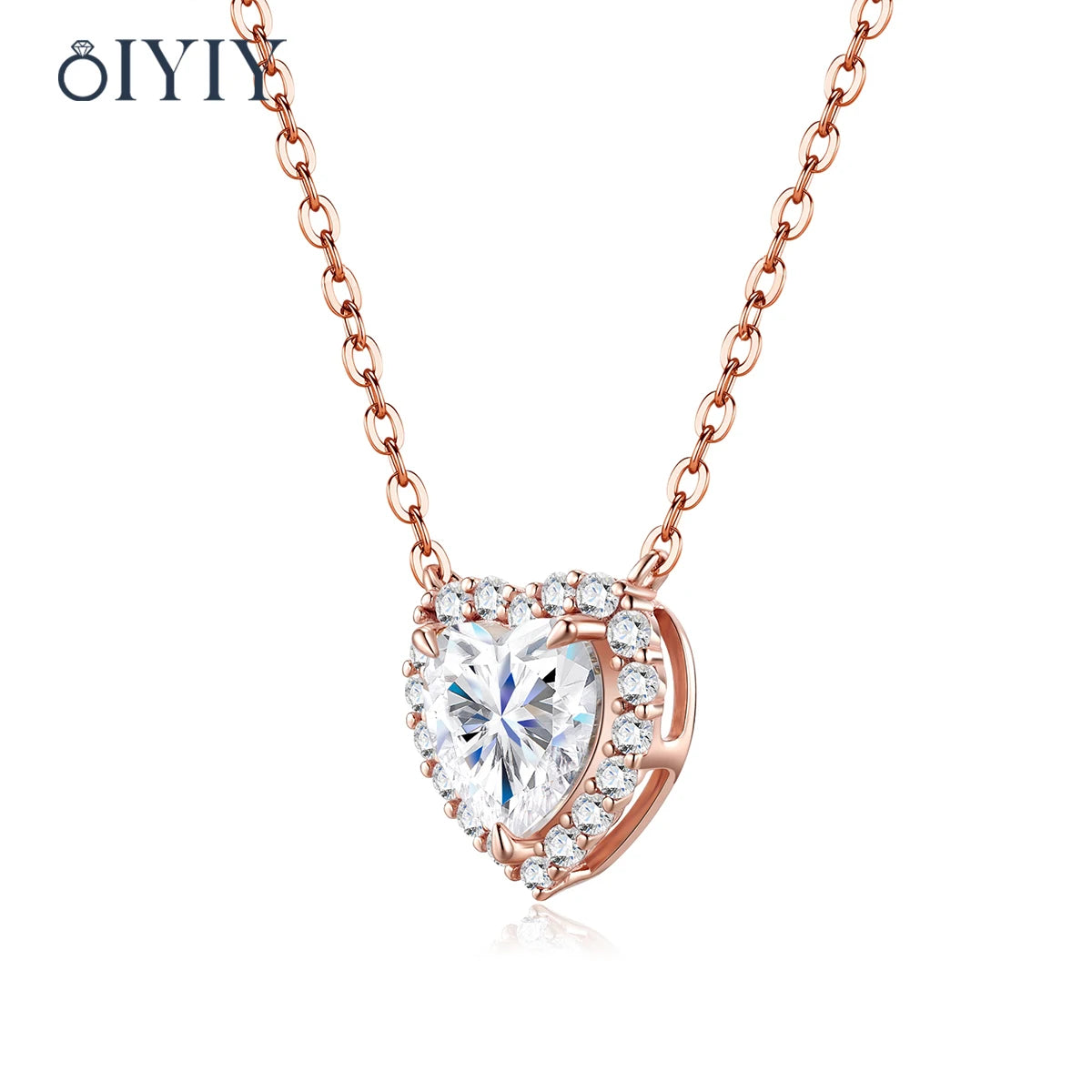 OIYIY Heart Moissanite Necklace for Women 925 Sterling Silver D VVS1 GRA Certified Lab Grown Diamond Pendant Luxury Jewelry Gift