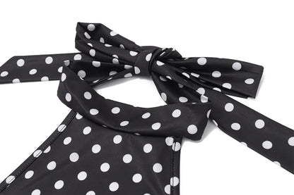 Elegant Off-Shoulder Polka Dot Mini Dress Women's Sleeveless Backless High Waist Y2K Summer Fashion Club Party Gown