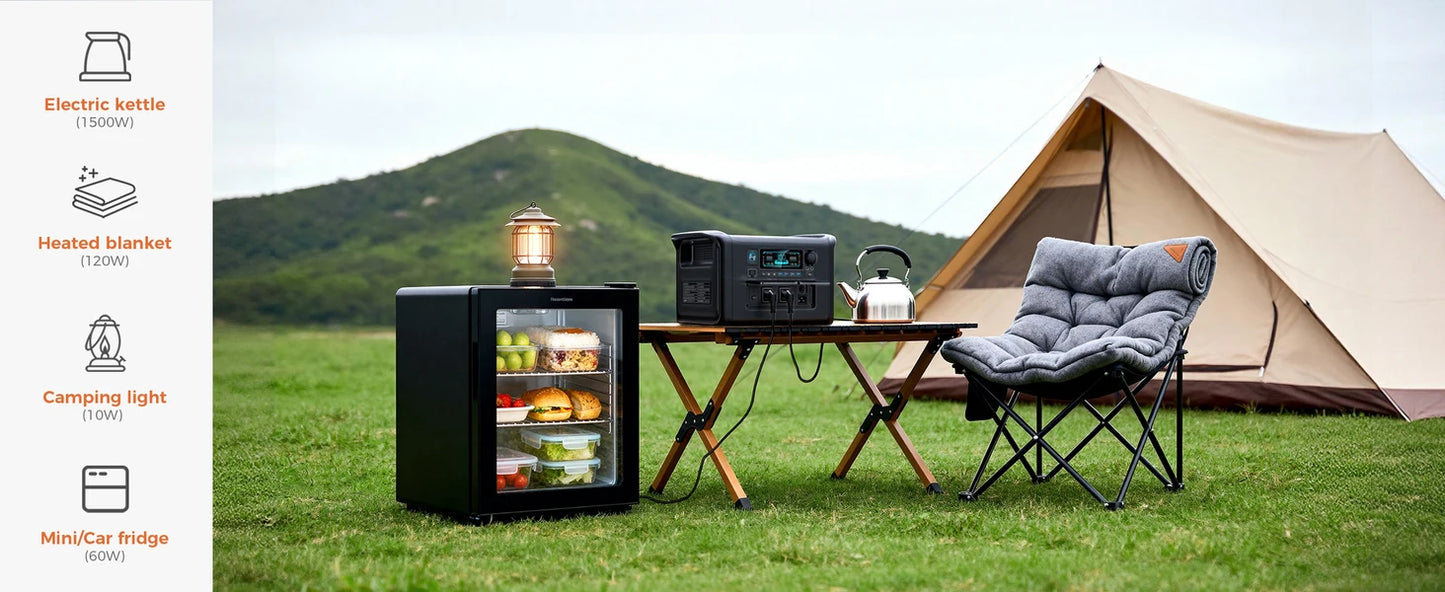 CTOLITY AP200 AP1000 Black style 200W/1800W Portable Power Station 192Wh/1024Wh 60000mAh/320000mAh LiFePO4 Battery Solar Generator UPS Function Emergency Power Supply for Camping Outdoor