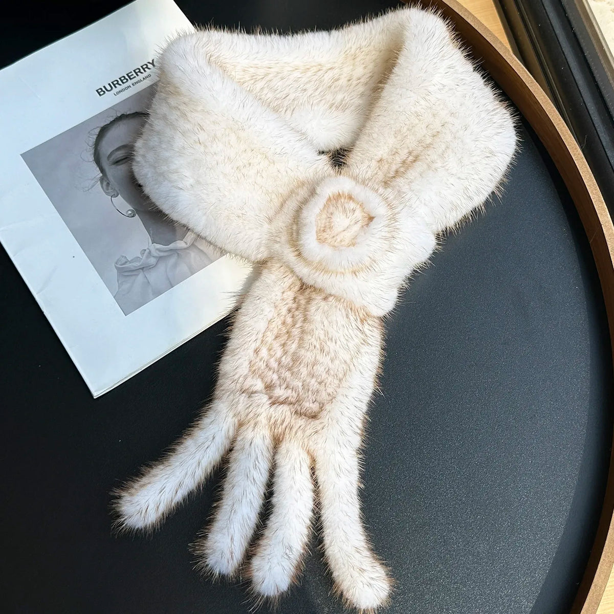 Real Mink Fur Warm Scarf For Women Cross Double-sided Style Knitted Design New Fashion Elegant Mink Fur Accessories Scarves