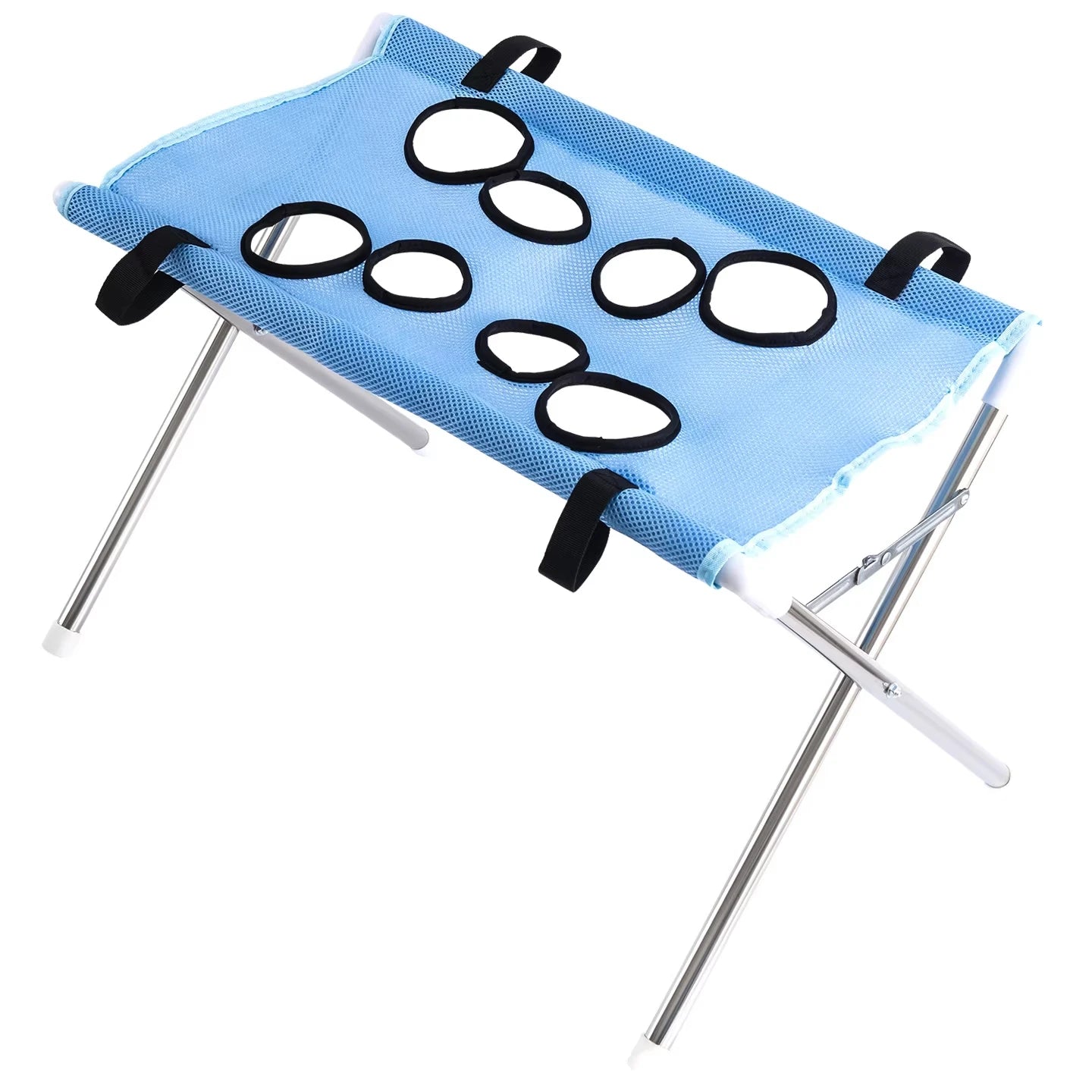 Breathable Pet Grooming Hammock Stand Foldable Dog Cat Nail Clipping Restraint Stainless Steel Care Table for Home Grooming Use