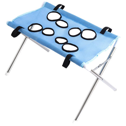 Breathable Pet Grooming Hammock Stand Foldable Dog Cat Nail Clipping Restraint Stainless Steel Care Table for Home Grooming Use