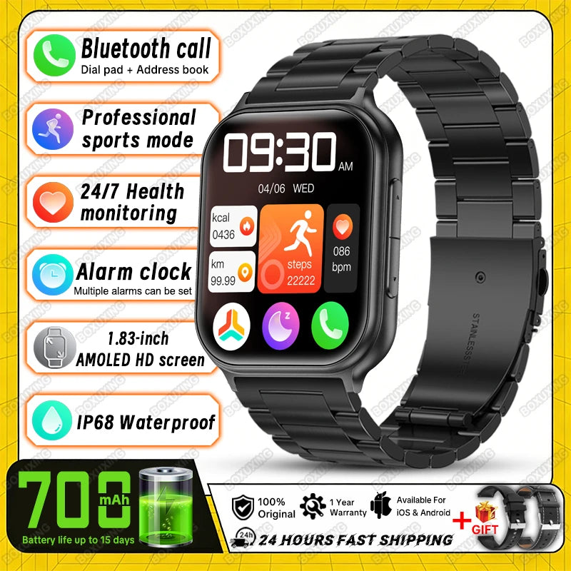 2026 New Smartwatch Women Sports Fitness Track IP68 Waterproof Built-in 24H Heart Rate Bluetooth Call Ladies Fashion Smartwatch