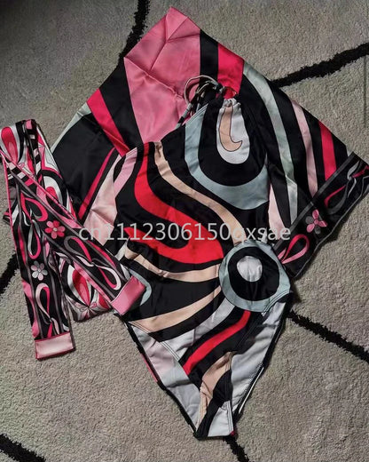 Classic Design Women's Headband Swimsuits with Letter Signature Logo Designer Brand Lady Sexy Scarf Swimsuits Beachwear