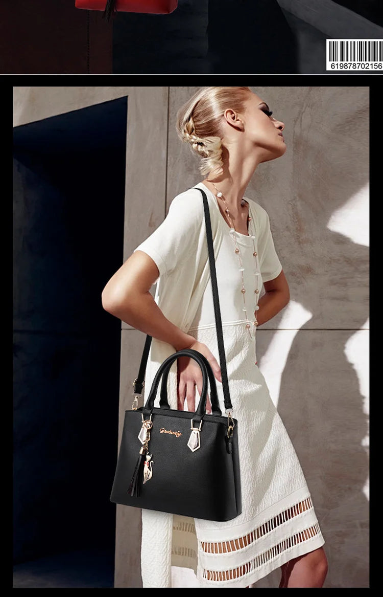 Fashionable women's handbag set, simple shoulder bag, suitable for professional commuting and street photography, versatile