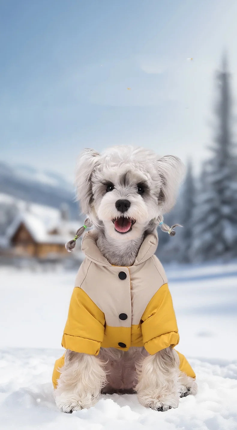 Winter Warmth Cotton Clothing for Pet Thickened Jumpsuit Coat Graphene Windproof Waterproof Pullable Dog Clothes