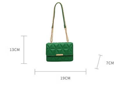 Women's Simple Texture Rhombus Embroidery Pleated Handbag 2025 Autumn New Temperament Single Shoulder Crossbody Bag