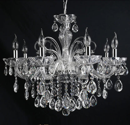 New Modern Candle Cognac Color Crystal Chandelier Living Room Large Light Atmosphere Restaurant Bedroom Lobby Hotel Hanging Lamp