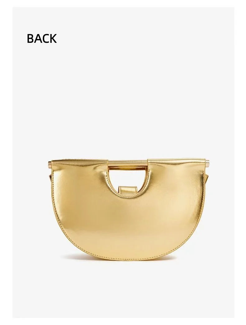 Handbags for Women 2026 New Gold Luxury Designer Brand Moon Handwoven Noodle Bags Leather Pulled Hobo Silver Evening Clutch Chic