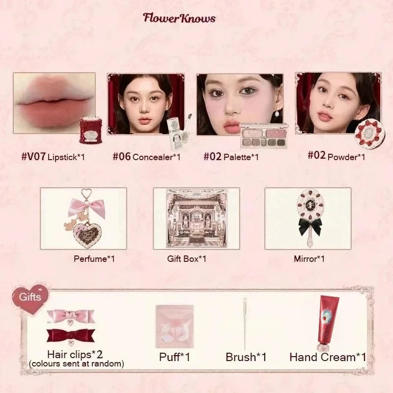 Flower Know Strawberry Cupid Box Collection Make Up Sets Cosmetics Full Set Palette Pressed Powder Blush Lipstick Mystery Box