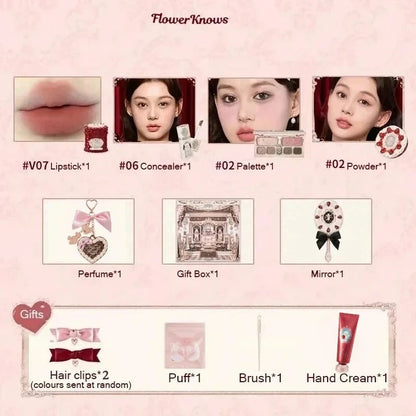 Flower Know Strawberry Cupid Box Collection Make Up Sets Cosmetics Full Set Palette Pressed Powder Blush Lipstick Mystery Box