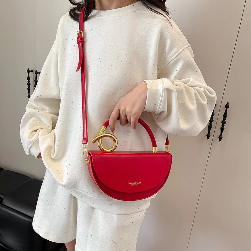 Small Crossbody Bags For Women Designer Semicircle Saddle Bag 8 Colors Pu Leather Handbag Luxury Brand Lady Shoulder Bags