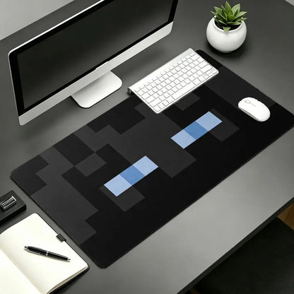Black Square Eyes Mouse Pad Large Computer Office Game Table Mat Rubber Anti-slip Stitched Keyboard Mats 90x40 XXL Desk Pads