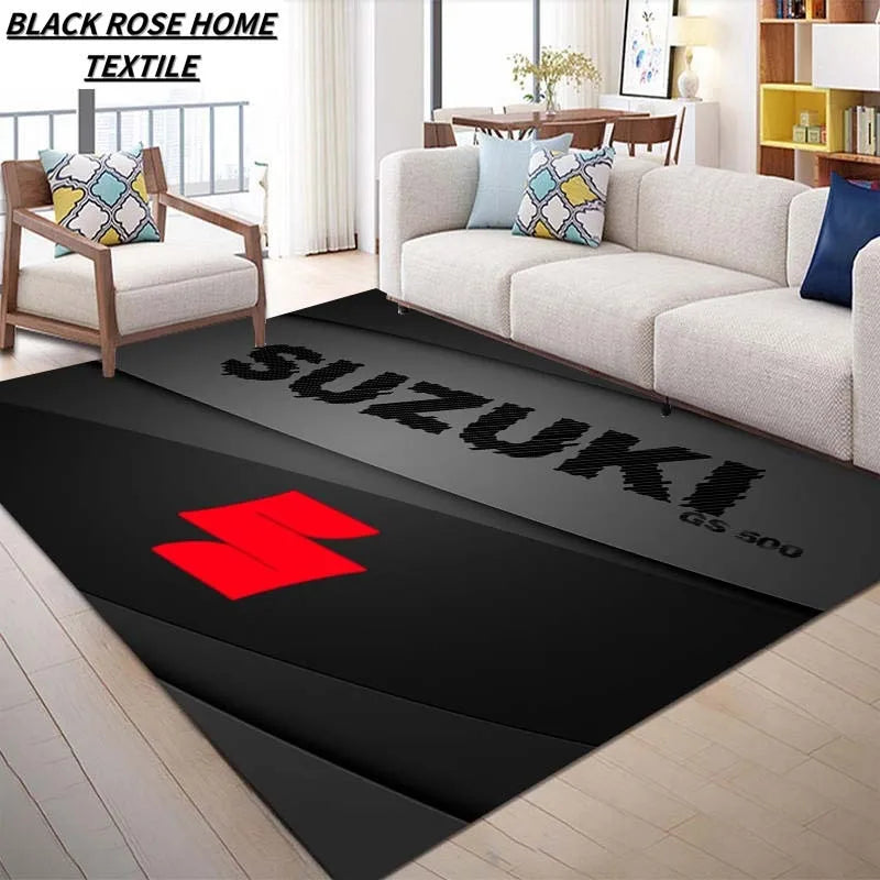 Suzuki Motorcycle Large Carpet Rug for Home Living Room Bedroom Sofa Doormat Decor Kids Play Area Rug Carpet Non-slip Floor Mat
