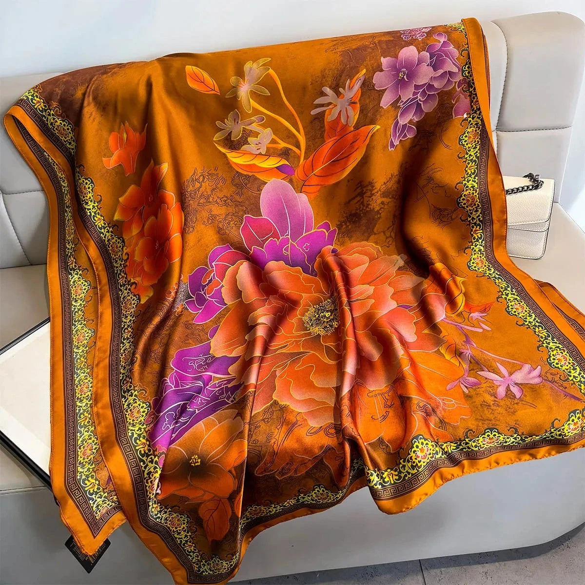 Luxury Brand Women Summer Scarves Shawls Wraps Soft Female Beach Yellow Stole Bandanna Foulard Muffler Scarf