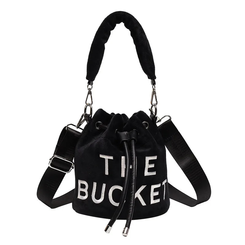 New Fashion Women's Bucket Bag Trend Brand Personality Plush Shoulder Bag High-end Elegant Crossbody Bag Designer Luxury Handbag