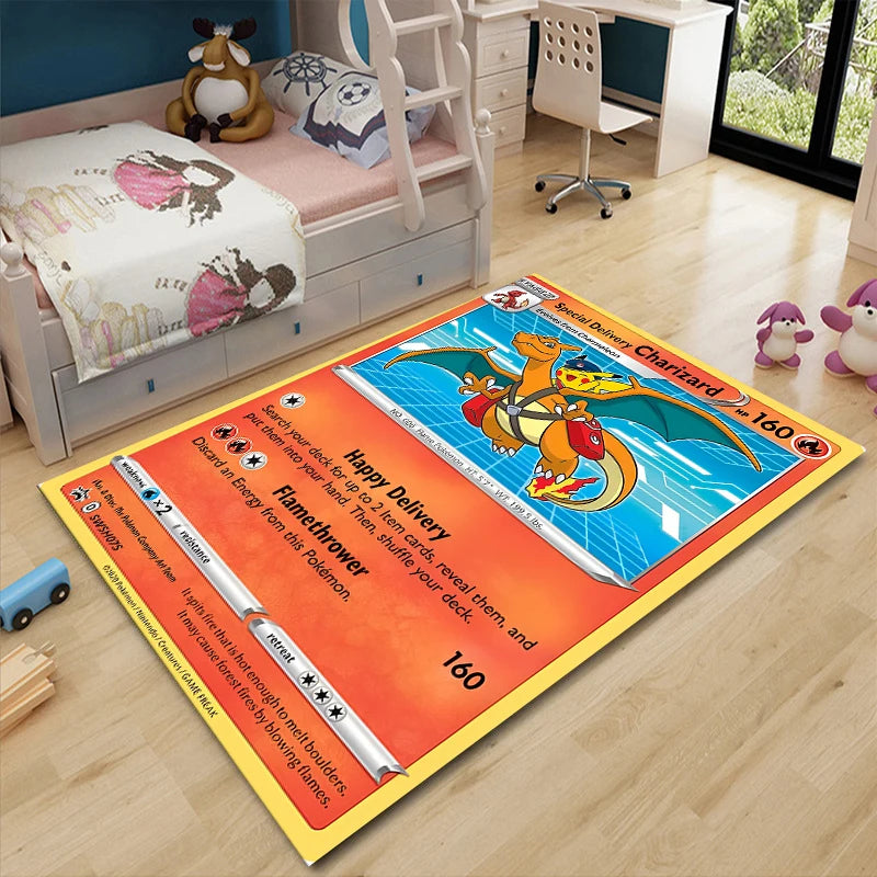 Japanese Anime Pokemon Card Pikachu Area Carpet for Living Room Home Decor Sofa Table Kids Rug Anti Slip Chair Lounge Floor Mat