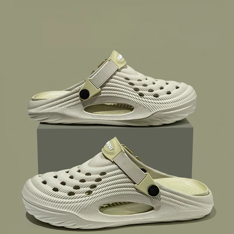 Fashion 2026 Mix Color Men's Comfortable Thick Platform Clogs Summer Beach Outside Couple Slippers Soft Sole EVA Sandals Slides