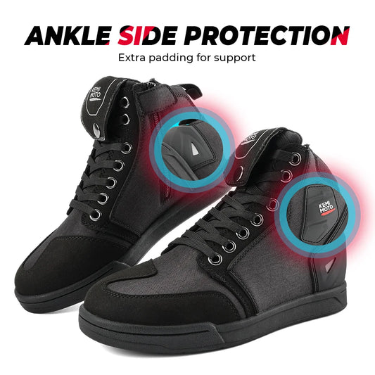 KEMIMOTO Men’s Motorcycle Riding Shoes Summer Breathable Anti-Collision Commuter Boots Non-Slip Sole for UTV ATV Equipment