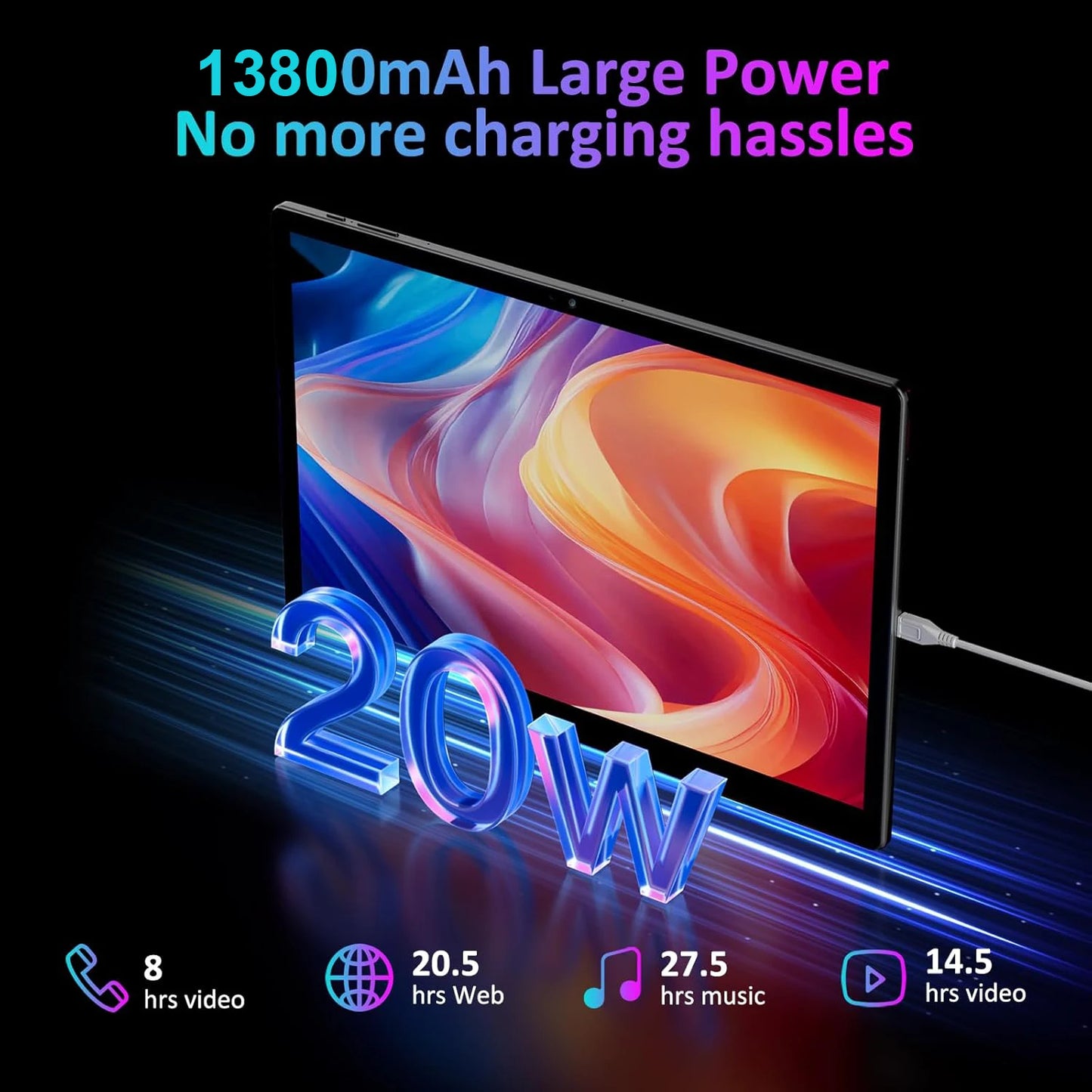 2026 Global Version Android 15 Tablet 14 inch Tablet PC 20GB 512GB 13800mAh Phone Call BT5.0 5G WiFi GPS Google Play Laptop Pads