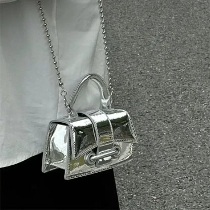 Pu Leather Vintage Women Silver Chic Crossbody Bag Luxury Designer Small Shoulder Bags Fashion Gold Mini Coin Purse Cute Handbag