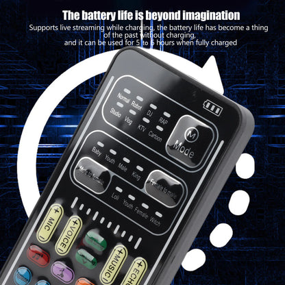 I9 Voice Changer Set Multifunction Portable Recording Mini Sound Card for Game  Recording Computer Sound Changer