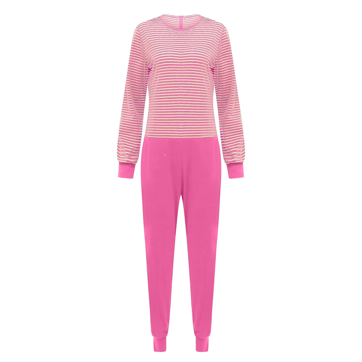 Elderly Men Women Anti-Strip Adaptive Jumpsuit Long Sleeve Striped Zipper One-piece Rompers for Special Needs and Disabilities