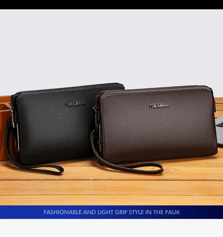 Leather Wallet FL-V1 Men Business Clutch Bag Smart Fingerprint Lock Security Anti Theft Handbag Black Safety Men Wallet сумка 가방