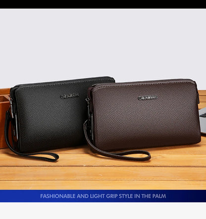 Leather Wallet FL-V1 Men Business Clutch Bag Smart Fingerprint Lock Security Anti Theft Handbag Black Safety Men Wallet сумка 가방