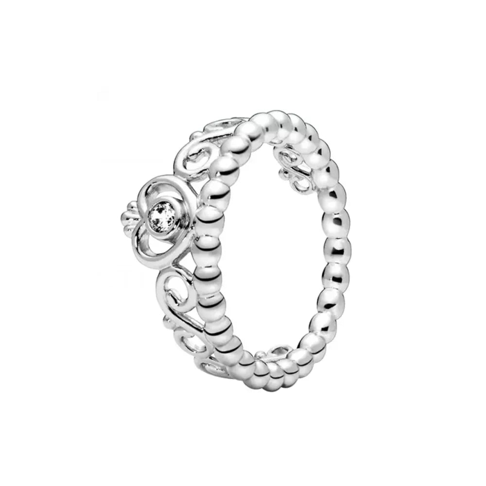 European New 925 Silver Heart-Shaped,Floral,Square Ring Suitable for Exquisite High-Quality Jewelry for Women at Wedding Parties