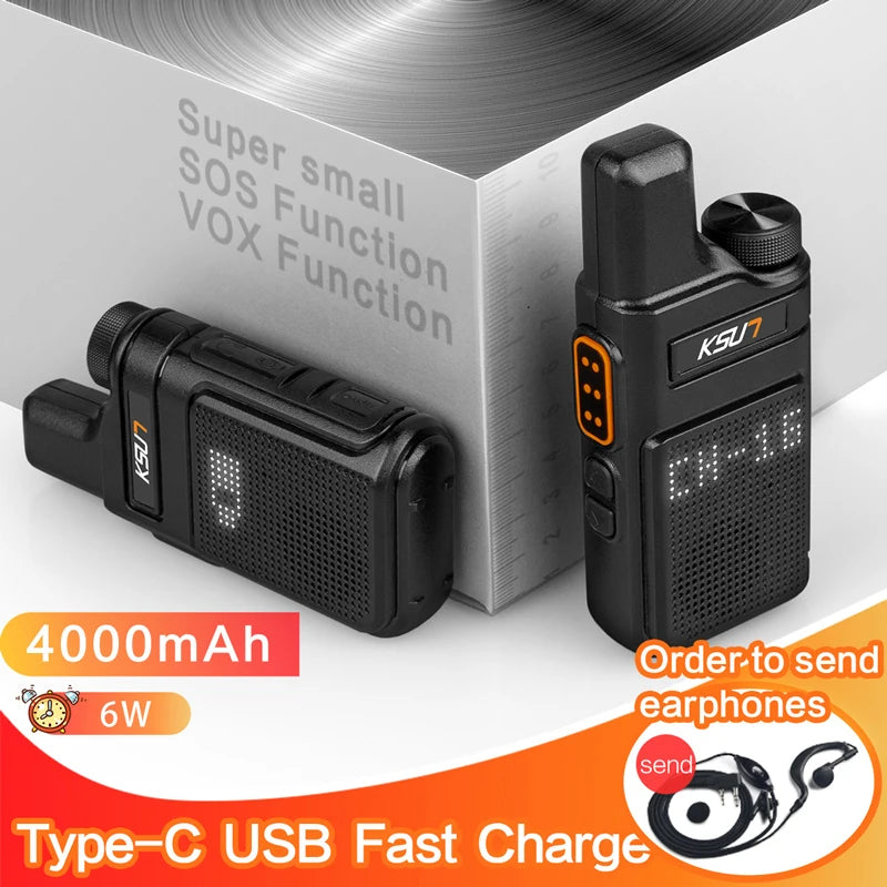 PMR 446 FRS Portable Radio Mini Small 2 Way Radio Receiver 2W High Power Wireless Intercom Long Range UHF Handheld Walkie Talkie
