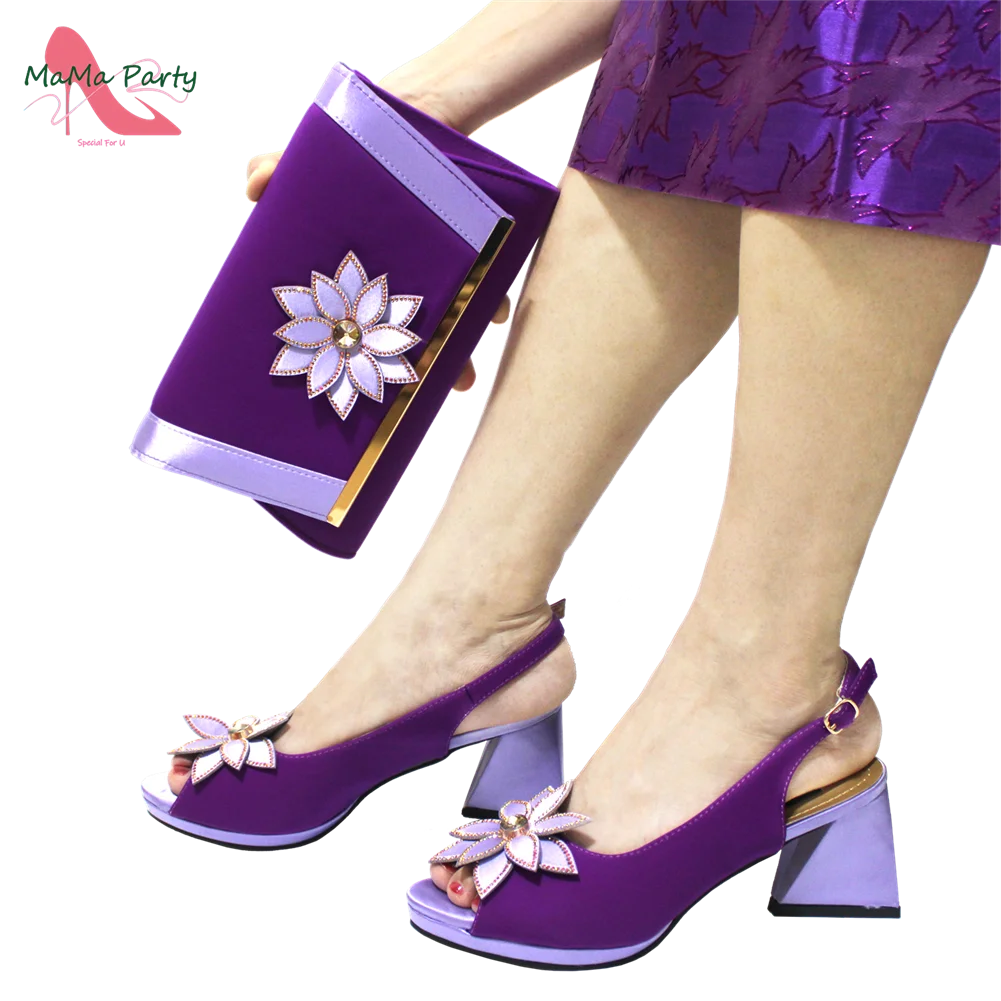 2024 New Design Special Fashion African Women Shoes Matching Bag Set High Quality with Platform Comfortable Heels for Part