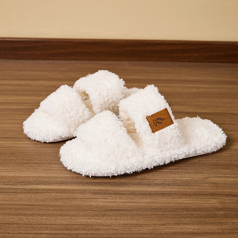 Fluffy Women's Slippers Home Soft Spring Autumn Luxury Designer Woman Shoes Elegant Faux Fuzzy Fur Slides Girl Non-Slip Open Toe