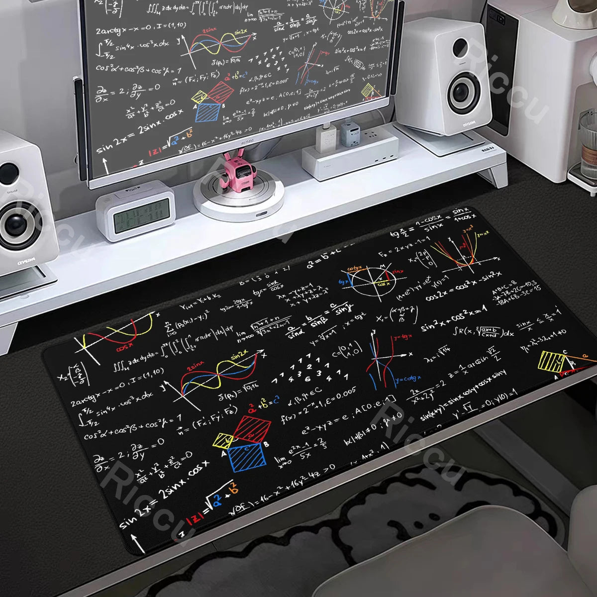 Formula Science Mousepad XXL Black Desk Mats MousePads Keyboard Pad Geometric Math Formula Gamer Anti-slip PC Extended Table Mat