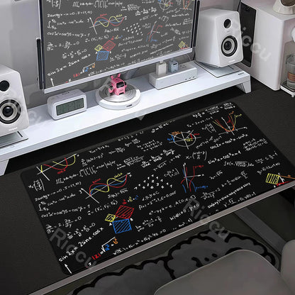 Formula Science Mousepad XXL Black Desk Mats MousePads Keyboard Pad Geometric Math Formula Gamer Anti-slip PC Extended Table Mat
