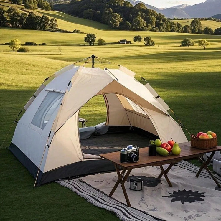 Automatic Instant Pop Up Camping Tent for 1-4 Person, All Season Waterproof Windproof Dome Shelter, Dual Doors Mesh Windows, Lightweight Portable Foldable, Quick Open Automatic Frame in Seconds, Ideal for Camping Hiking Fishi
