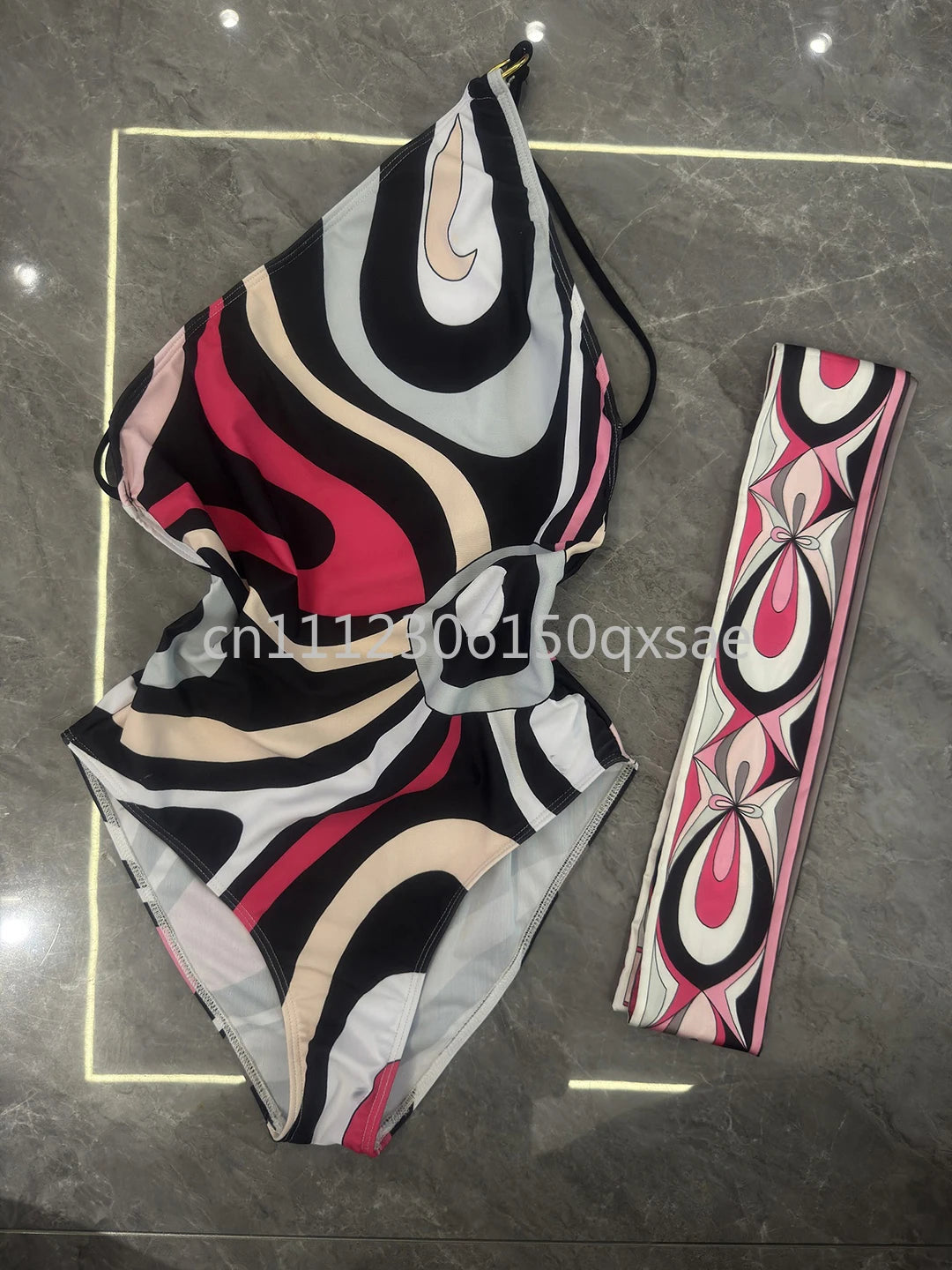 Classic Design Women's Headband Swimsuits with Letter Signature Logo Designer Brand Lady Sexy Scarf Swimsuits Beachwear